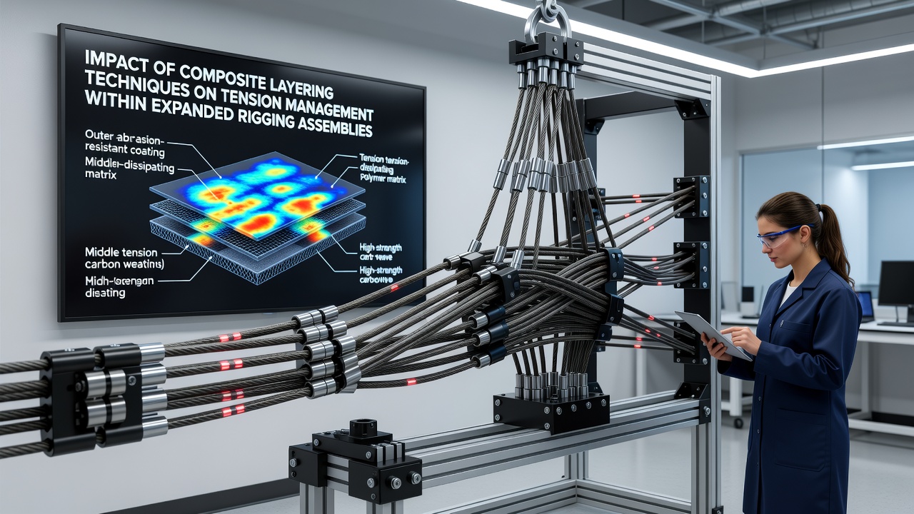Close-up view of layered composite rigging under tension during a transoceanic crossing